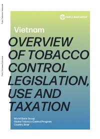 Overview of Tobacco Control Legislation, Use and Taxation