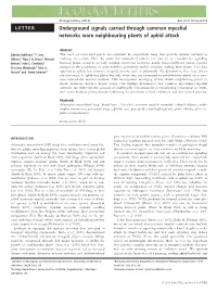 Underground Signals Carried Through Common Mycelial Networks Warn Neighbouring Plants of Aphid Attack