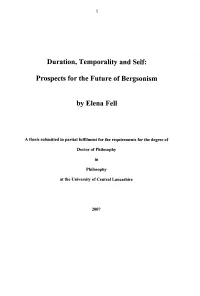 Duration, Temporality and Self