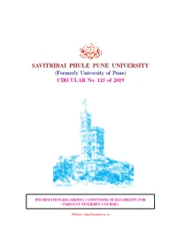 (Formerly University of Pune) CIRCULAR No