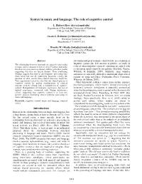Syntax in Music and Language: the Role of Cognitive Control