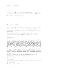 A Review on Empirical Likelihood Methods for Regression