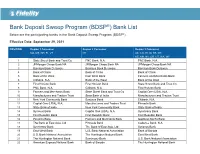 Bank Deposit Sweep Program (BDSP®) Bank List Below Are the Participating Banks in the Bank Deposit Sweep Program (BDSP®)