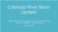 Colorado River Basin Update