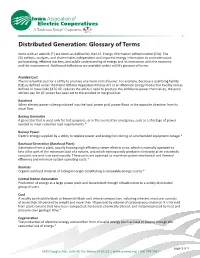 Distributed Generation: Glossary of Terms