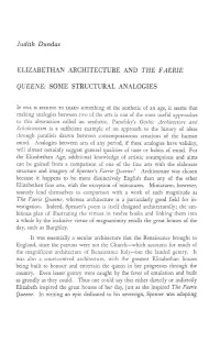 Elizabethan Architecture and the Faerie Queene