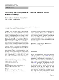 Measuring the Development of a Common Scientific Lexicon In