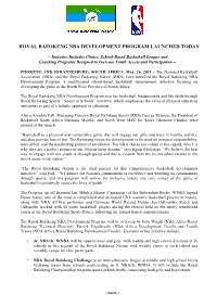 Royal Bafokeng Nba Development Program Launched Today
