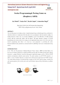 Socket Programming& Porting Linux On