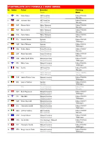 STARTERLISTE 2010 FORMULA 3 EURO SERIES Nr