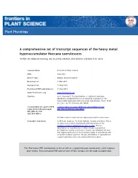A Comprehensive Set of Transcript Sequences of the Heavy Metal Hyperaccumulator Noccaea Caerulescens