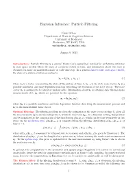 Bayesian Inference: Particle Filtering