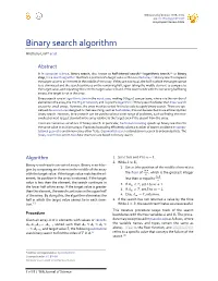 Binary Search Algorithm Anthony Lin¹* Et Al
