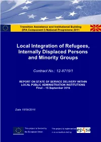 Local Integration of Refugees, Internally Displaced Persons and Minority Groups