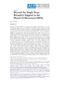 Rwanda's Support to the March 23 Movement (M23)