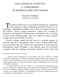 "The Crowd Is Untruth": a Comparison of Kierkegaard and Girard