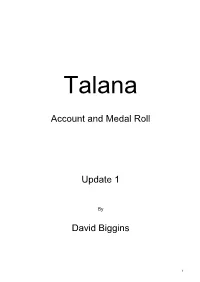 Account and Medal Roll Update 1 David Biggins