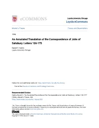 An Annotated Translation of the Correspondence of John of Salisbury: Letters 136-175