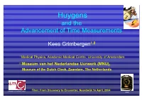 Huygens and the Advancement of Time Measurements