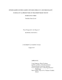 Internalizing-Externalizing Psychopathology and Personality