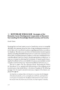 Keewatin Career Development Corporation in Discourse Surrounding the Knowledge-Based Economy and Society