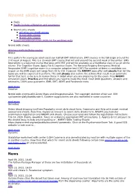 Nremt Skills Sheets