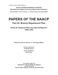 PAPERS of the NAACP Part 25: Branch Department Files
