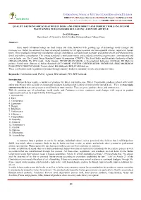 Quality Defining Organizations in India and Their Direct and Indirect Role-In Life for Maintaining the Standard of Leaving: a Review Article