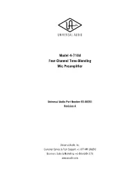Universal Audio 4-710D User Guide