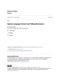 Zapotec Language Activism and Talking Dictionaries