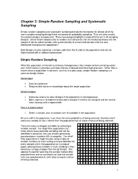 Chapter 3: Simple Random Sampling and Systematic Sampling