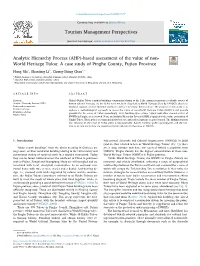 (AHP)-Based Assessment of the Value of Non-World Heritage Tulou