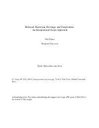 Betrayal, Rejection, Revenge, and Forgiveness: an Interpersonal Script Approach