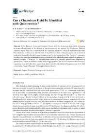 Can a Chameleon Field Be Identified with Quintessence?