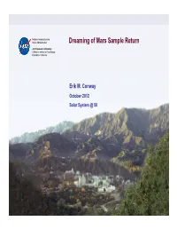 Dreaming of Mars Sample Return