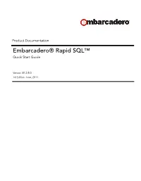 Embarcadero® Rapid SQL™ Quick Start Guide