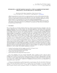 Integrating a Concept Mapping Tool Into a Virtual Learning Environment: Pedagogical and Technological Challenges