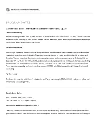 Program Notes