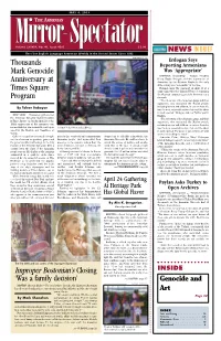 Thousands Mark Genocide Anniversary at Times Square Program NEWS INBRIEF