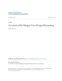 A Revision of the Morgan Test of Logical Reasoning Fred K