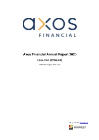 Axos Financial Annual Report 2020