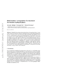 Bulk-Boundary Correspondence for Disordered Free-Fermion Topological