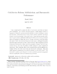 Civil Service Reform, Self-Selection, and Bureaucratic Performance