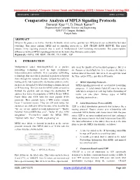 Comparative Analysis of MPLS Signaling Protocols