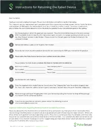Instructions for Returning the Failed Device