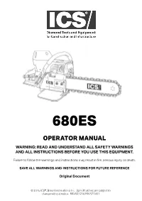 Operator Manual Warning: Read and Understand All Safety Warnings and All Instructions Before You Use This Equipment