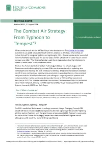 The Combat Air Strategy: from Typhoon to 'Tempest'?