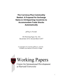 The Currency-Plus-Commodity Basket: a Proposal for Exchange Rates in Oil-Exporting Countries to Accommodate Trade Shocks Automatically