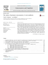The Nature of Primary Consciousness. a New Synthesis ⇑ Todd E