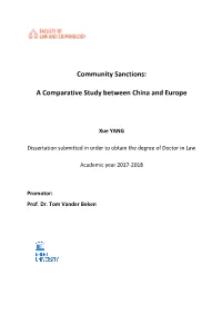 Community Sanctions: a Comparative Study Between China and Europe